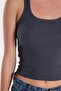 Women's Slim Fit Slim Fit Thin Strap U Neck Anthracite Body Undershirt - 3
