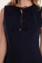 Women's Regular Fit Classic Cut Neck Tie Detailed Mini Navy Blue Dress - 3