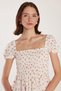 Women's Standard Fit Regular Cut Viscose Square Neck Midi Dress - 2