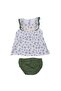 Baby Girl White Green Floral Patterned Pantyhose Ruffled Set of 2