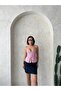 Women's Rope Strap Striped Blouse with Button Detail on the Front - 3