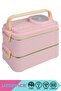 Bento 1200ml Lunchbox New Collection 2 Tiers 4 Compartments Steel Lunch Box with Mini Bowl