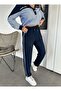 Women's Side Striped Thin Double Leg Premium Quality Knitted Combed Cotton Trousers - 3