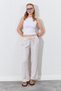 Women's Stone Waist Rope Tied Linen Side Pocket Wide Leg Pants - 2