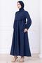 Side Tie Hijab Dress Navy Blue Hm2753 - 4