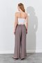 Women's Mink Elastic Waist Palazzo Trousers - 6