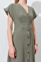 Women's Double Breasted Collar Skirt Buttoned Modal Dress - 6