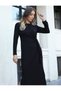 Women's Tie Detailed Side Slit Maxi Length Dress - 4