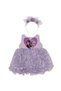 Baby Girl Purple Frozen Elsa Printed Crown Tulle Dress