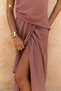 Zimbabwe Long Light Burgundy Linen Dress - 8