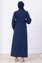 Side Tie Hijab Dress Navy Blue Hm2753 - 6