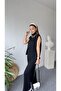 Women's Soft Texture Turtleneck Sleeveless Suit - 8