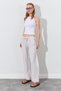 Women's Stone Waist Rope Tied Linen Side Pocket Wide Leg Pants - 5