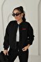 Keyymod Women's Thin Padded Heart Embroidered Bomber Jacket