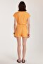 Women's Regular Fit Short Sleeve V-Neck Orange Jumpsuit - 5