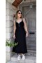 Double Slit Ribbed Sleeveless Dress with Arma Detail