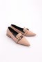 M2009 Women's Pointed Toe Metal Buckle Loafer Shoes - 2