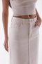 Mid-Length Classic Style Women's Denim Skirt with Pockets and Unlined Regular Waist Beige- Natural Denim - 5