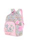 17" School Bag Set of 3 w/ 4 Wheel Trolley, Pencil Pouch - Love Pink - 3