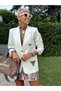 Bebe Plus Women's Pockets Gold Embroidery Gold Button Knitted Fabric Jacket - 5