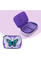 18" Set of 9 Backpack w/ 4 Wheel Trolley, Lunch Bag and Pencil Case - 3D Butterfly Purple - 3