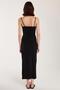 Women's Slim Fit Slim Fit Stretchy U Neck Midi Black Dress - 5