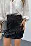 Women's Elastic Waist Sequined Mini Skirt - 2