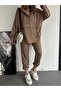 Women's Hooded Pocket Modal Textured Double Suit - 6