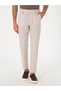 Beige Carrot Fit Plaid 100% Linen Sports Pants 50298898-Vr011 - 2