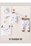 Newborn Bodysuit Set/Hospital Release Bear Patterned Blanket Cotton 5 Pieces
