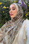 Rossa Pattern Soft Shawl - Beige/Olive - 3