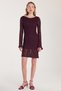 Women's Slim Fit Slim Fit Long Sleeve Backless Knit Detailed Plum Dress