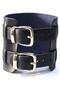Double Buckle Wide Janissary Ottoman Men's Leather Bracelet B30 - 6