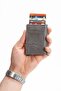Men's Gray Vegan Leather Rfid Protected Mechanism Automatic Sliding Card Holder and Wallet - 5
