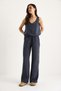 Women's Smoked V-Neck Strap Blouse Palazzo Pants Bottom-Top Set 3142 60283115 - 3