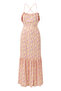 Women's Pink Strappy Floral Printed Long Dress