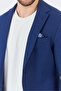 Lozan Men's Dark Navy Linen Blended Slim Fit Spring-Summer Sports Blazer Jacket - 3
