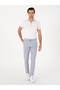 Light Blue Slim Fit Seersucker Waist Lace-Up Sports Pants 50305618-Vr003 - 3