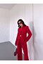 Women's New Season Gold Button Detailed Blazer Jacket and Trousers Set - 8