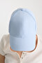 Women's Baby Blue Basic Adjustable Baseball Cap with Velcro Back - 4