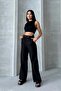 High Waist Linen Look Palazzo Trousers