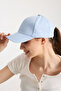 Women's Baby Blue Basic Adjustable Baseball Cap with Velcro Back - 2