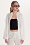 Women's Slim Fit Slim Fit Buttoned Openwork Ecru Shirt