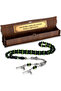 Men's 7X11Mm Green Vernier Powder Amber Rosary - 2