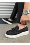 Jy154 Blaze Laceless Tasseled Linen Men's Casual Sports Classic Shoes Kbt - Black - 3