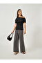 Women Black Textured Asymmetric Neck Knit Top - 2