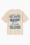 Beige Color Oversize Trust the Next Chapter Minibus Tree Printed Unisex T-Shirt T-Shirt