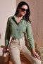 Cotton Blend Slim Fit Long Sleeve Crop Shirt Shirt 6777336