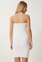 Women's White Rose Detailed Strapless Ribbed Knitwear Dress Ns00441 - 4