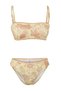 Shawl Pattern Embroidered Strapless Covered Regular Waist Bikini Set Tbess25Bt00138 - 5